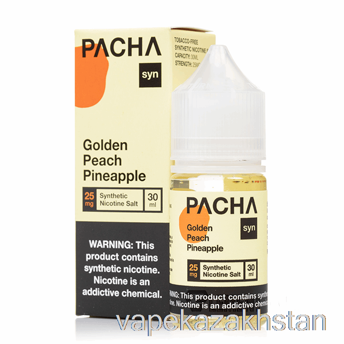 Vape Kazakhstan Golden Peach Pineapple - PACHA Syn Salts - 30mL 50mg